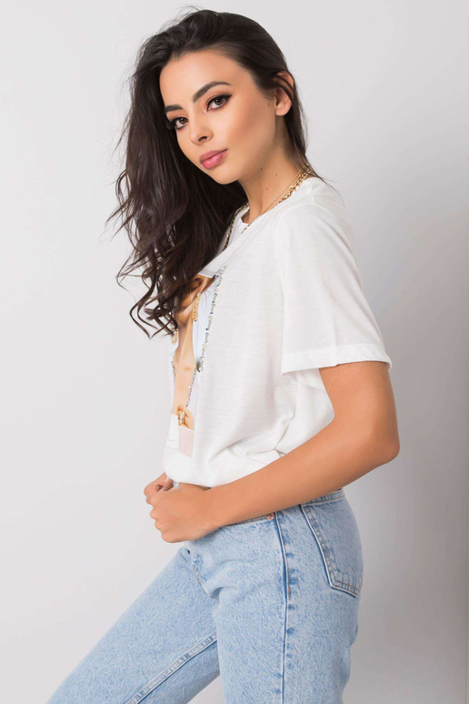 Valge naiste T-särk puuvillane Lynda