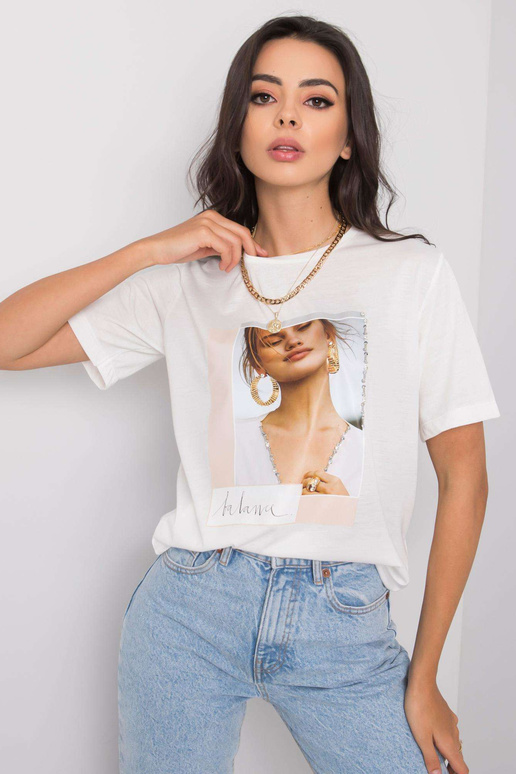 Valge naiste T-särk puuvillane Lynda