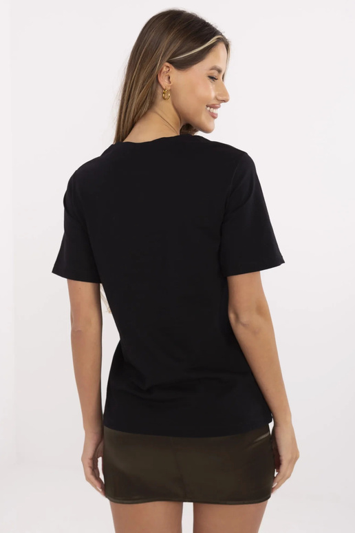 Must Joelle trükiga T-särk