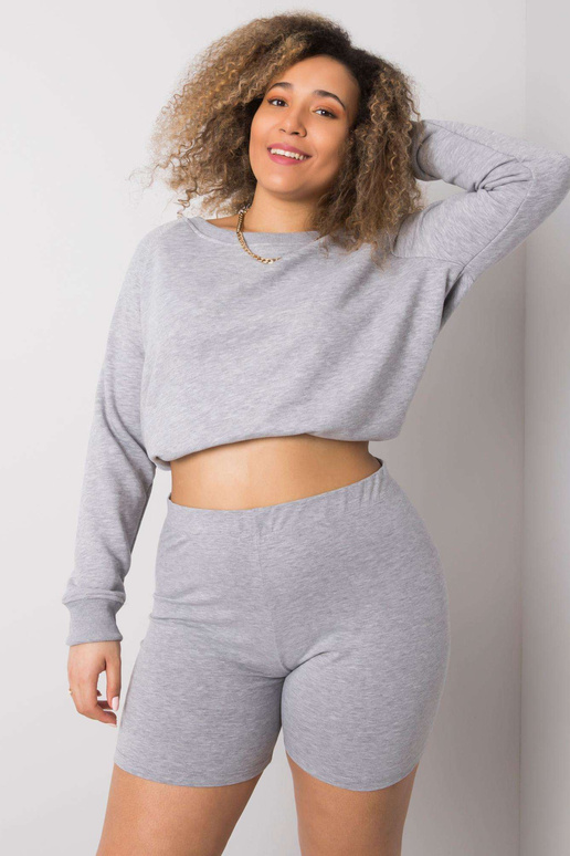 Alessia Cotton Grey Plus Size lühikesed püksid