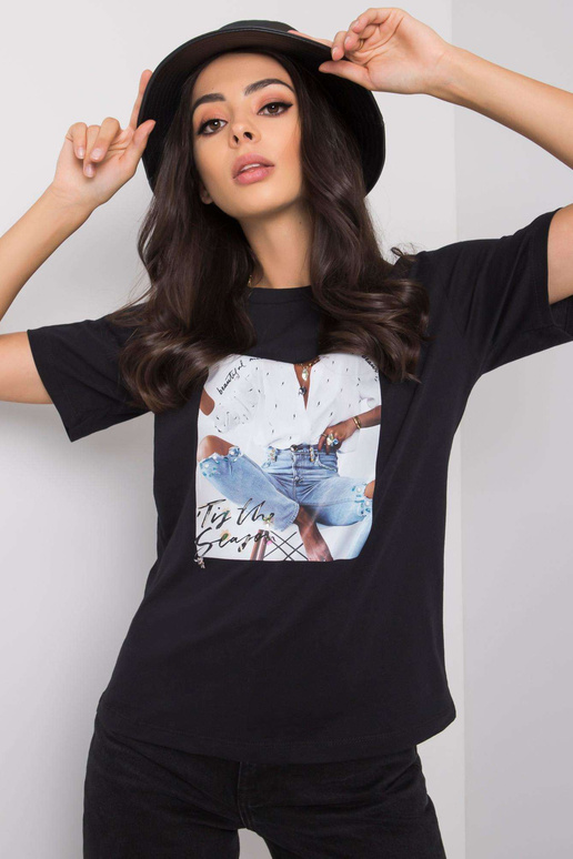 Must Aya aplikatsiooniga T-särk Must Aya aplikatsiooniga T-särk