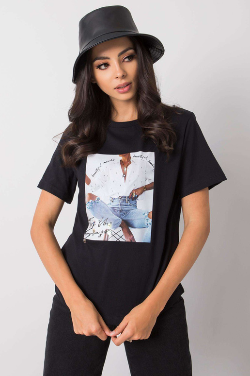 Must Aya aplikatsiooniga T-särk Must Aya aplikatsiooniga T-särk