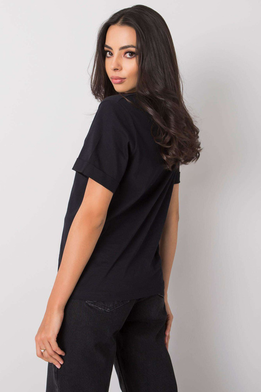 Must puuvillane T-särk Guida