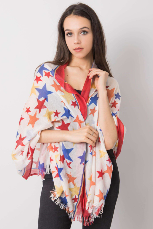 Punane tähetrükiga sall