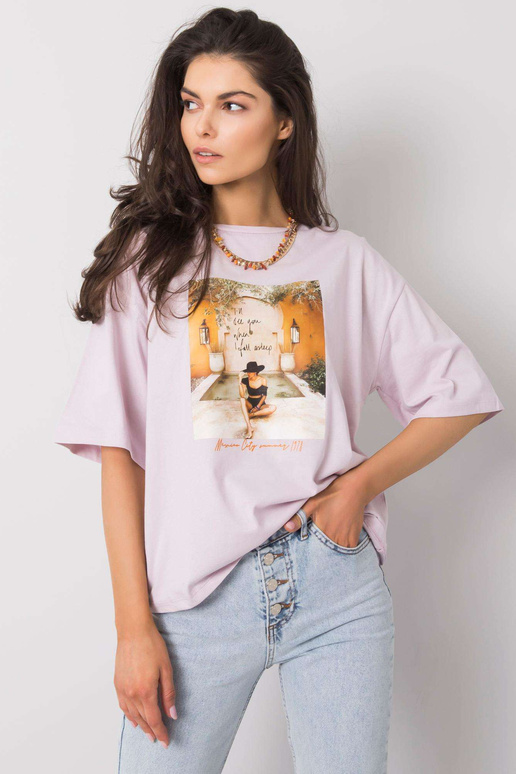 Morrise trükiga lilla T-särk naistele Morrise trükiga lilla T-särk naistele