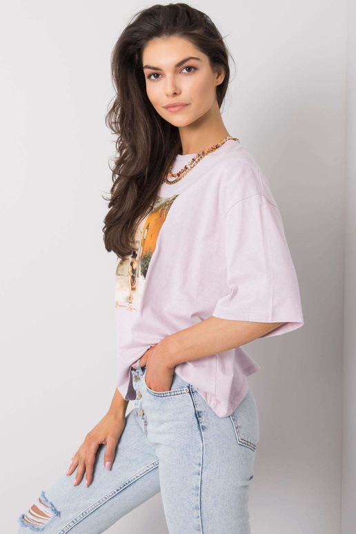 Morrise trükiga lilla T-särk naistele Morrise trükiga lilla T-särk naistele