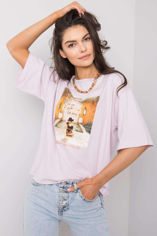 Morrise trükiga lilla T-särk naistele Morrise trükiga lilla T-särk naistele