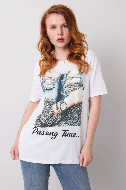 Valge naiste T-särk aplikatsiooniga...