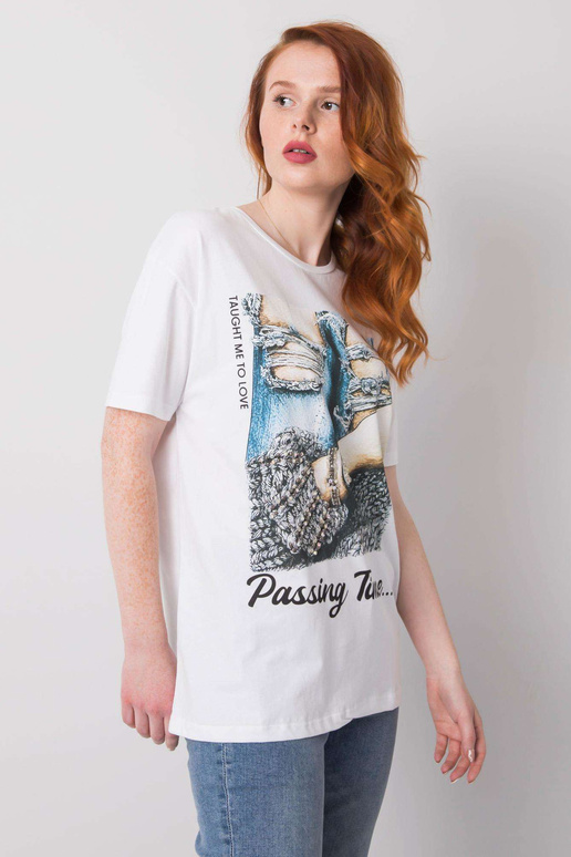 Valge naiste T-särk aplikatsiooniga...