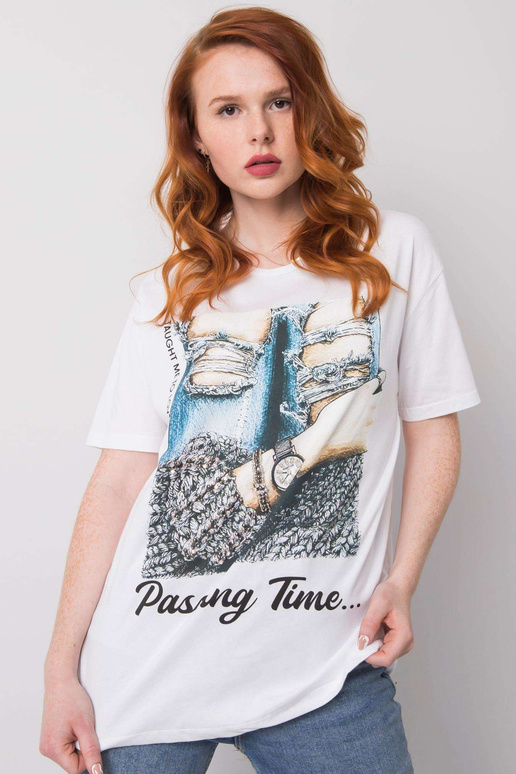 Valge naiste T-särk aplikatsiooniga...