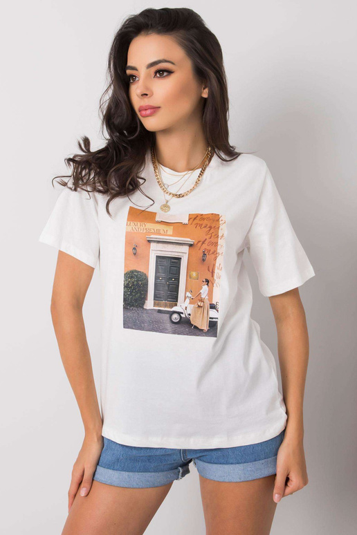 Valge Gloria trükiga T-särk Valge Gloria trükiga T-särk