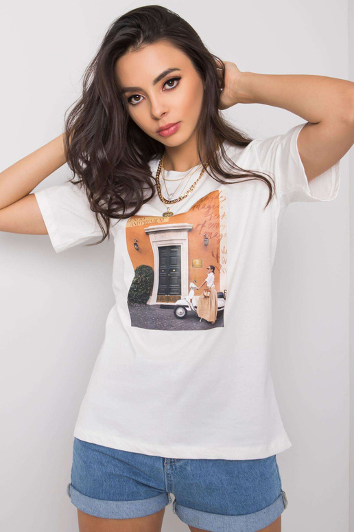 Valge Gloria trükiga T-särk Valge Gloria trükiga T-särk