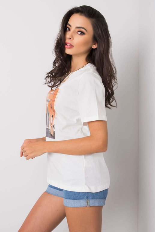 Valge Gloria trükiga T-särk Valge Gloria trükiga T-särk