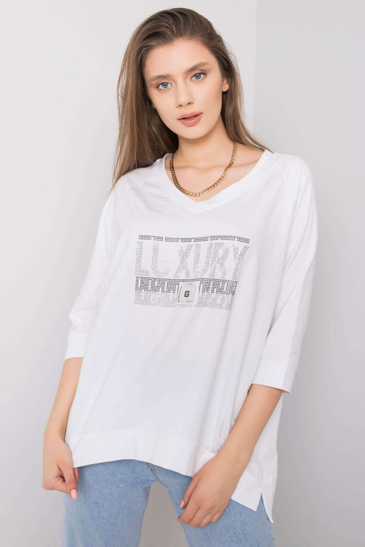 Valge pluus Tinsley aplikatsiooniga