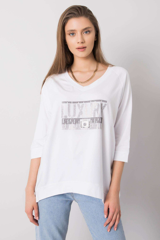 Valge pluus Tinsley aplikatsiooniga