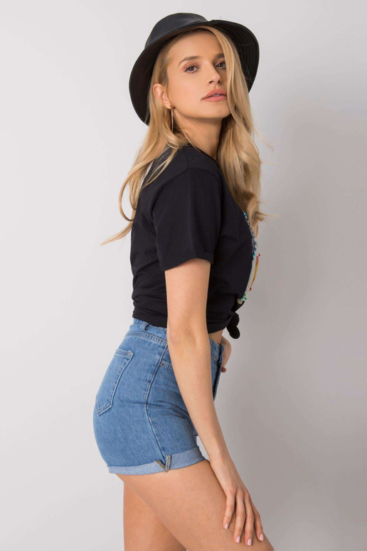 Must Vesna aplikatsioonidega T-särk Must Vesna aplikatsioonidega T-särk