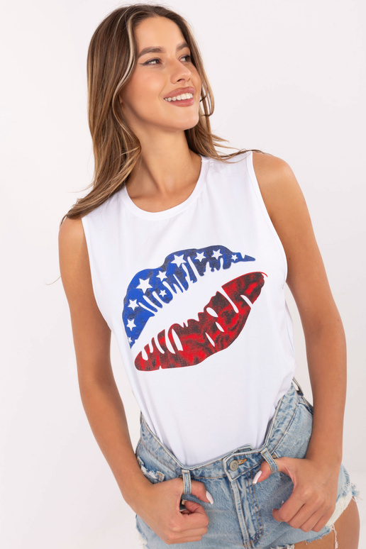 Valge topp trükiga Candela RUE PARIS