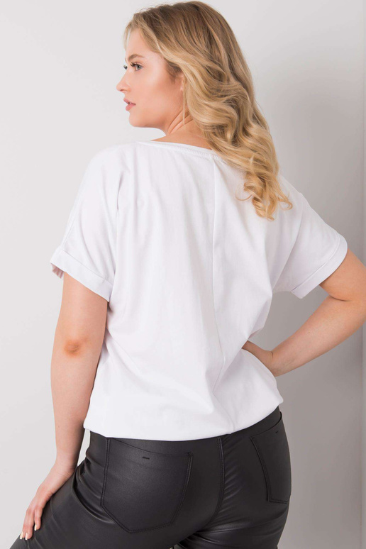 Valge pluss suuruses pluus Mavis