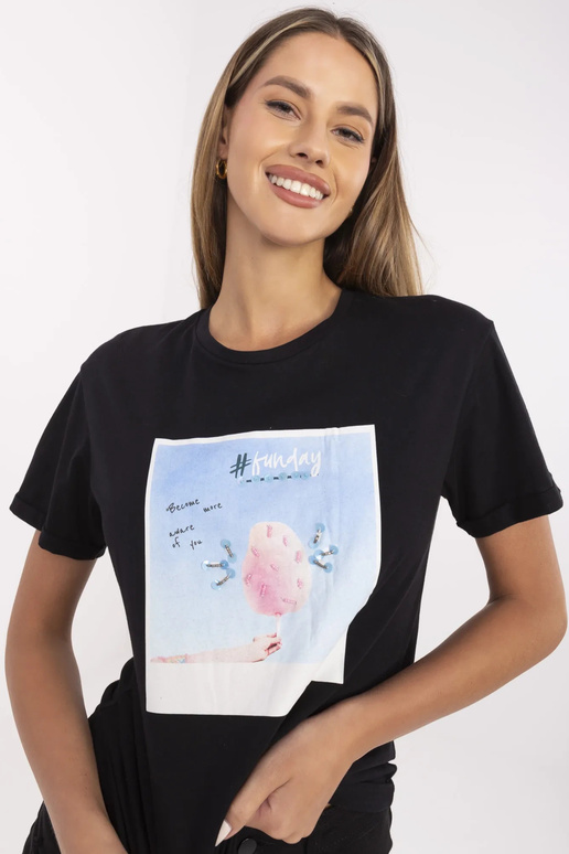 Must Kadi puuvillane T-särk Must Kadi puuvillane T-särk