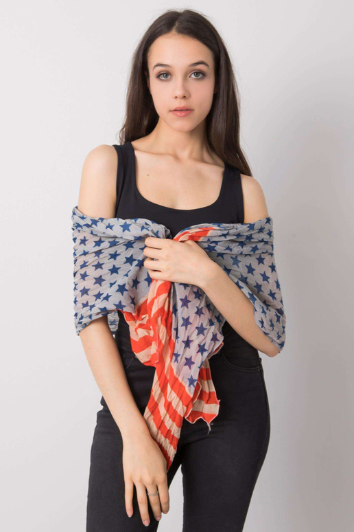 Sinine ja punane sall trükiga