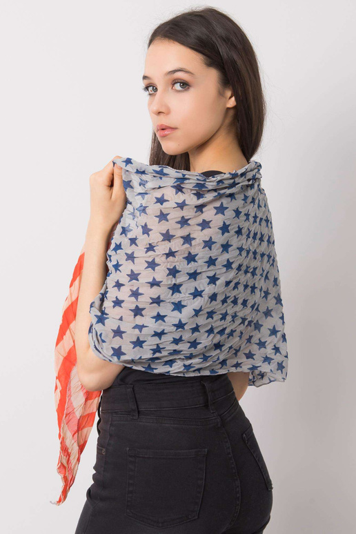 Sinine ja punane sall trükiga