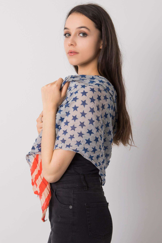 Sinine ja punane sall trükiga