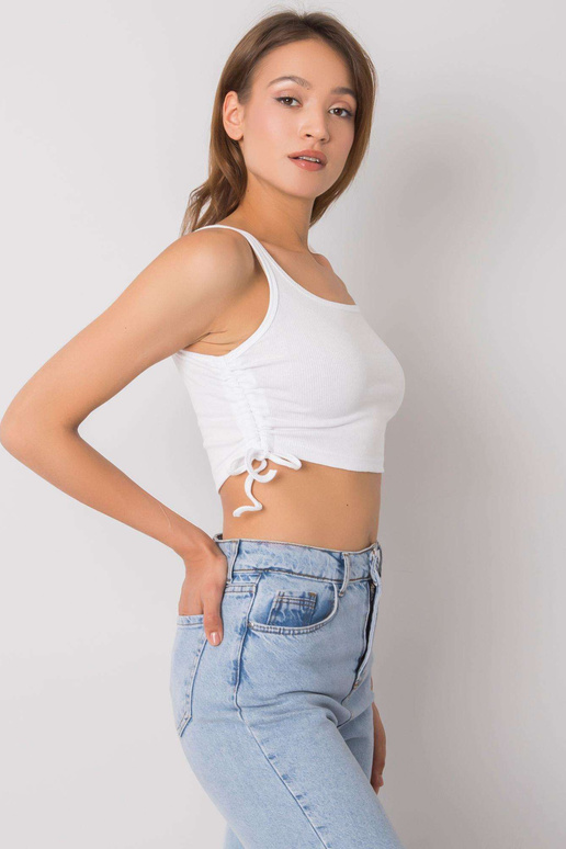 Valge crop topp õlgadega Loretta RUE...