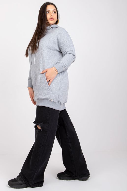 Hall melanž pluss suuruses kapuuts Luna