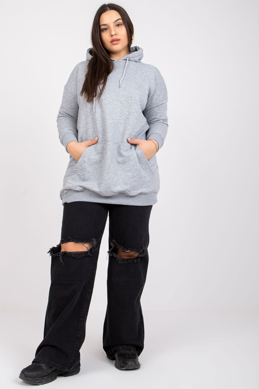 Hall melanž pluss suuruses kapuuts Luna