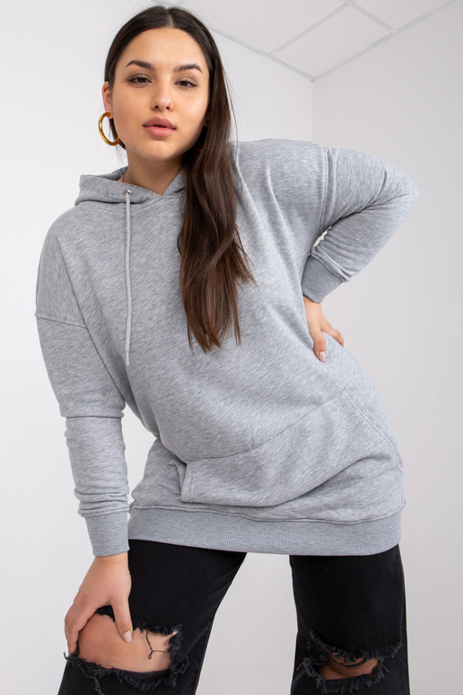 Hall melanž pluss suuruses kapuuts Luna