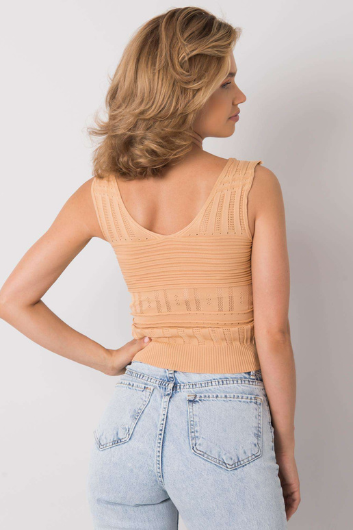 Kameli kootud topp Astridi soonikuga