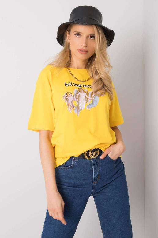 Kollane T-särk trükiga Jasmine RUE PARIS