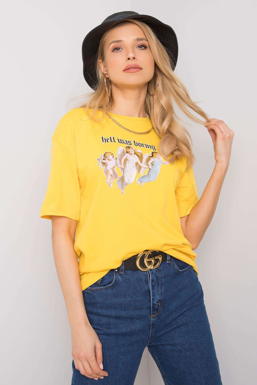 Kollane T-särk trükiga Jasmine RUE PARIS