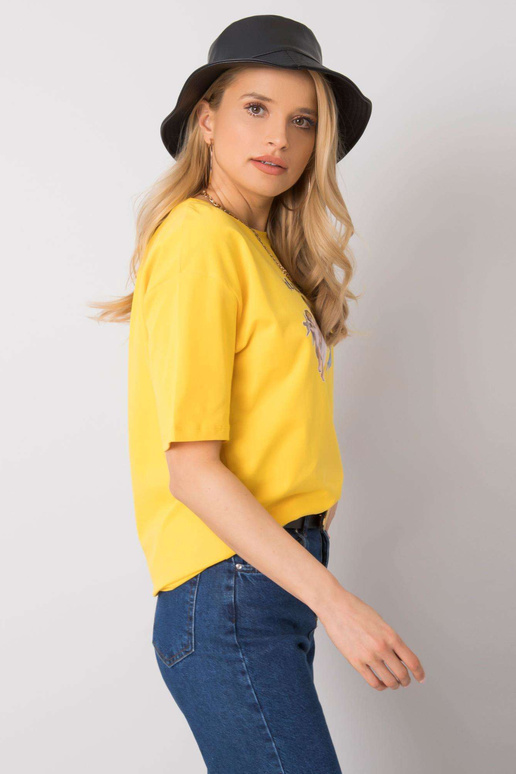 Kollane T-särk trükiga Jasmine RUE PARIS