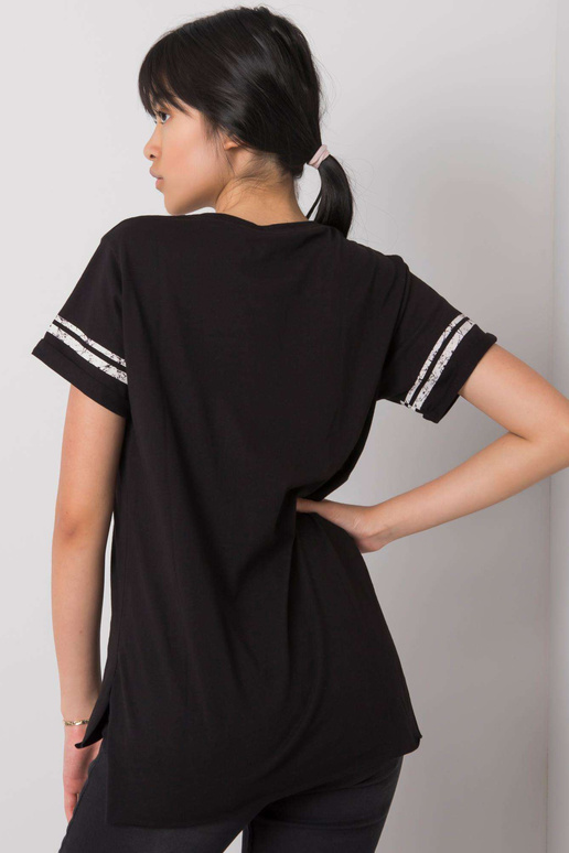 Must T-särk trükiga Amber Must T-särk trükiga Amber