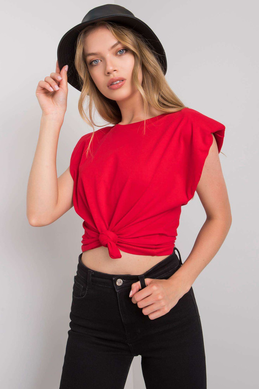 Punane lõputu puuvillane T-särk