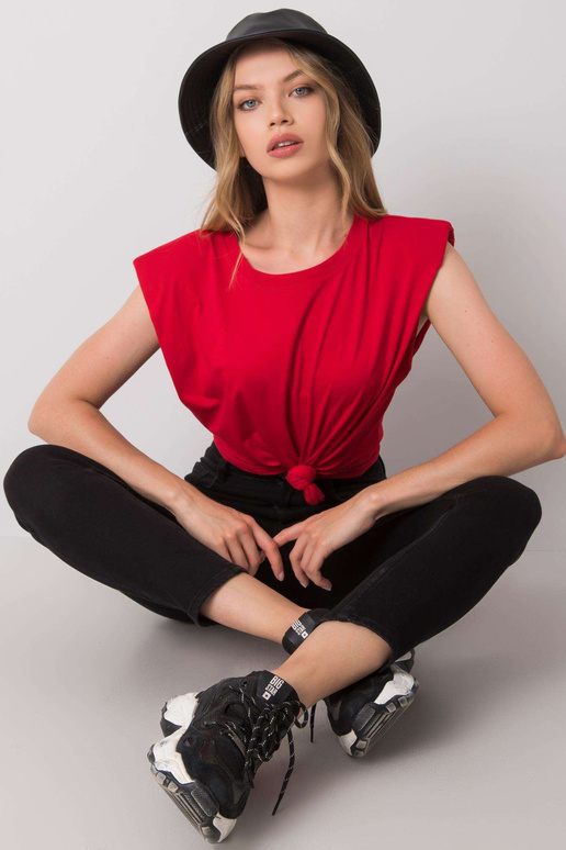 Punane lõputu puuvillane T-särk