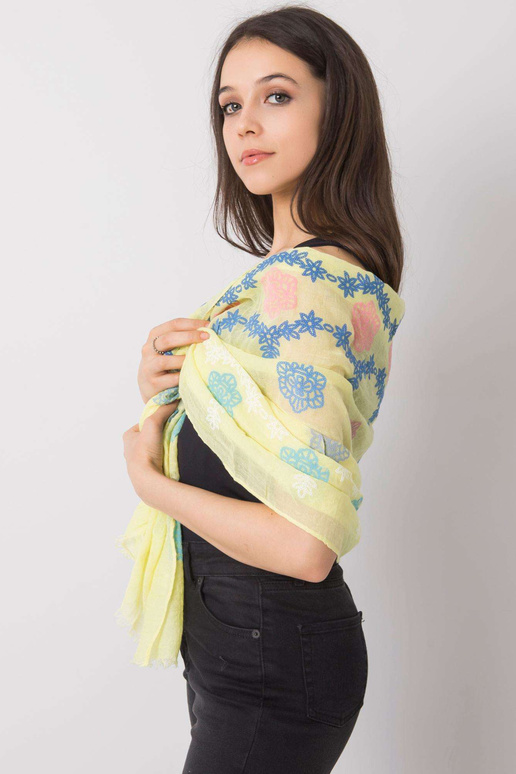 Kollane sall värvilise trükiga