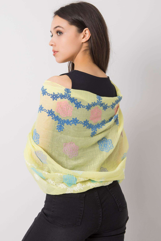 Kollane sall värvilise trükiga