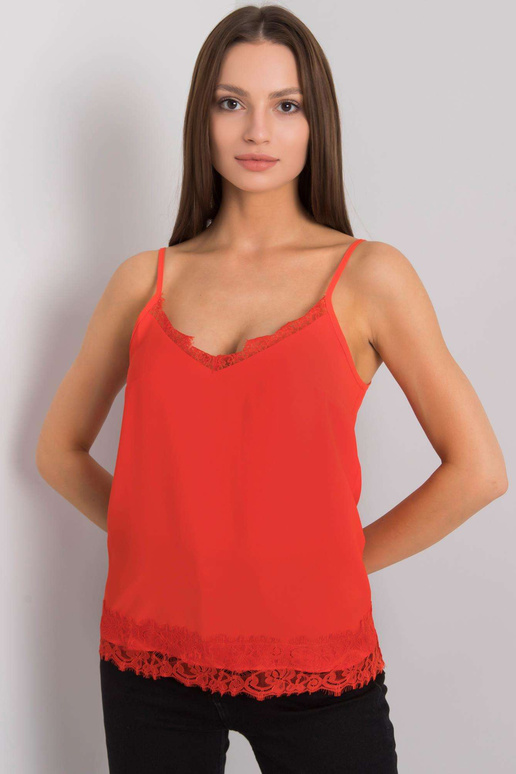 Punane Leyla Lace Naiste topp