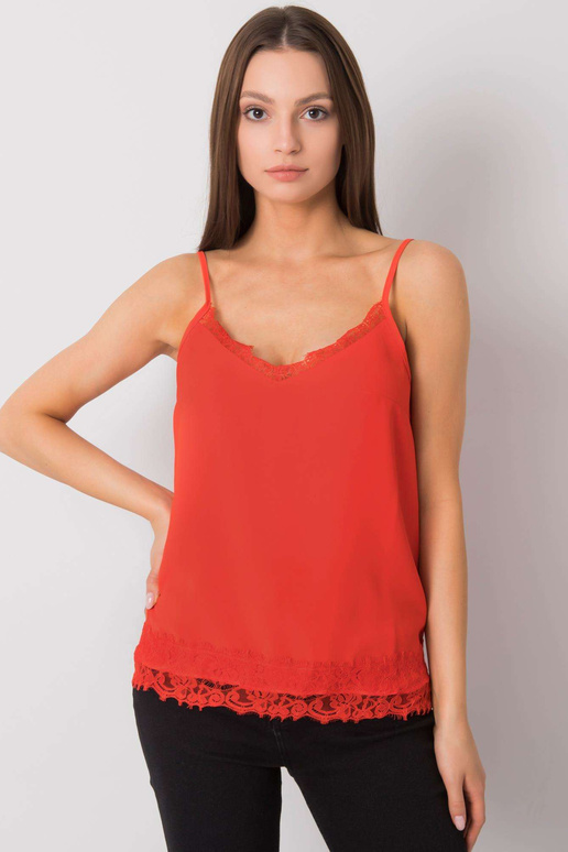 Punane Leyla Lace Naiste topp