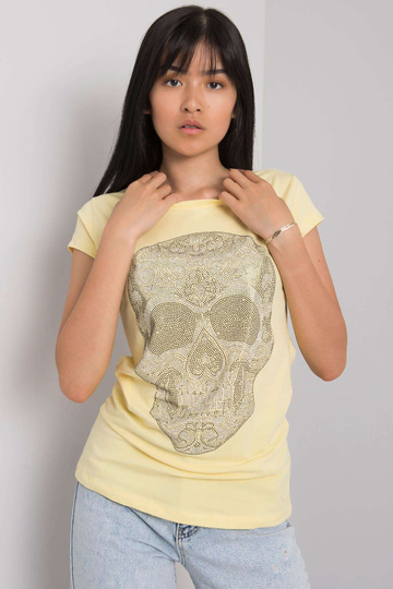 Helekollane Skull aplikatsiooniga t-särk 2