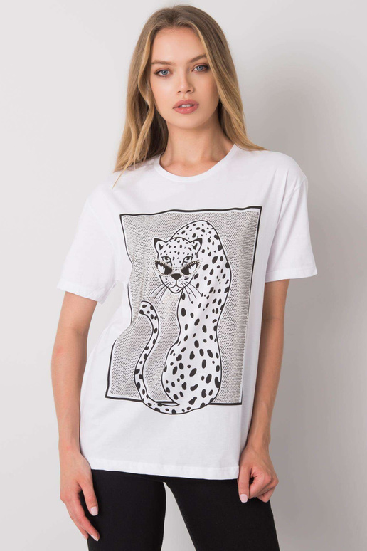 Valge Sarra trükiga T-särk