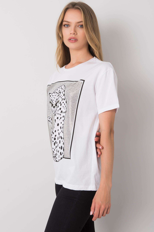 Valge Sarra trükiga T-särk