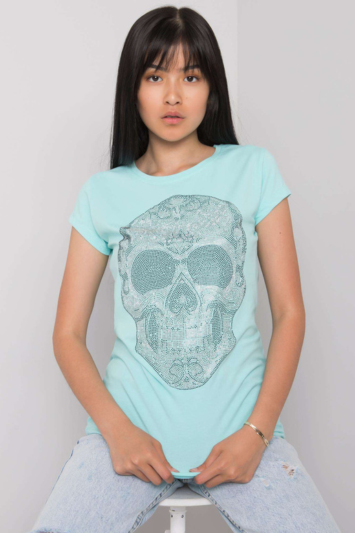 Helesinine Skull aplikatsiooniga t-särk