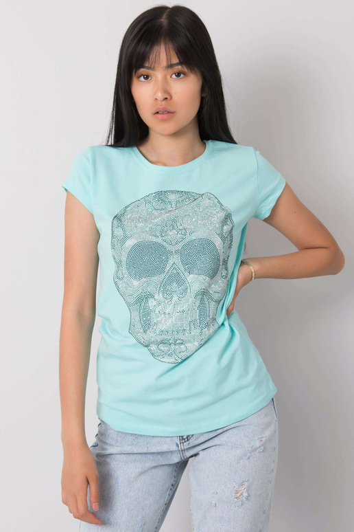 Helesinine Skull aplikatsiooniga t-särk