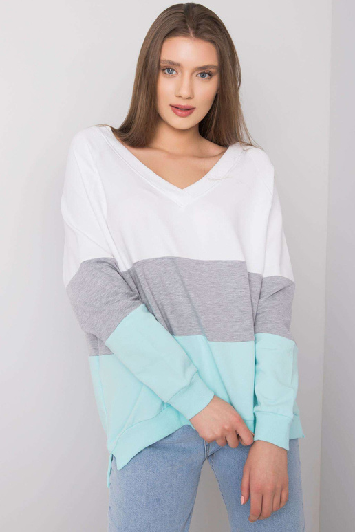 Valge ja piparmündiga dressipluus...