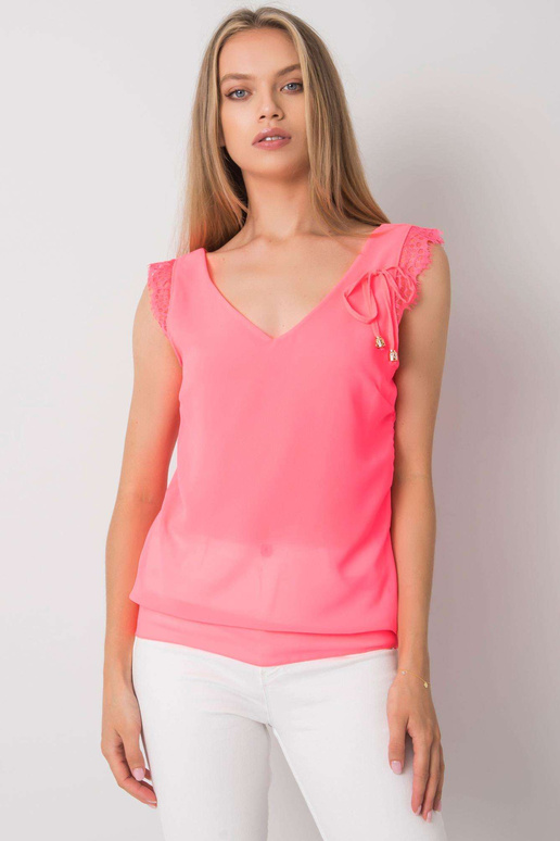 Fluo roosa safiirpitsiga topp Fluo roosa safiirpitsiga topp