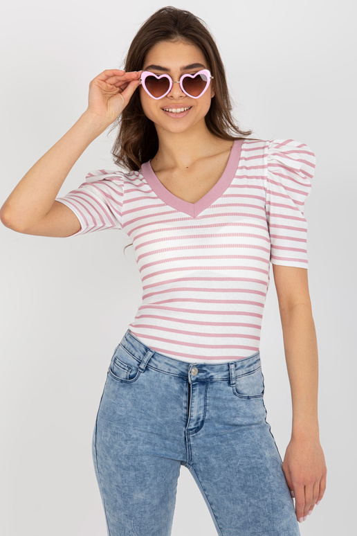 Valge ja roosa triibuline pluus Marlo