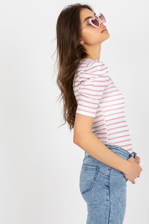 Valge ja roosa triibuline pluus Marlo